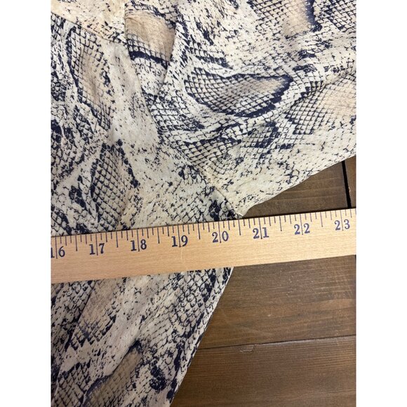 Snake Print Button-Front V-Neck Mini Dress With Puff Sleeves By Zara Basic - Picture 6 of 7